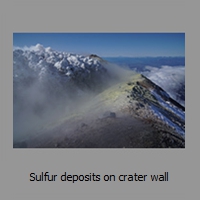Sulfur deposits on crater wall